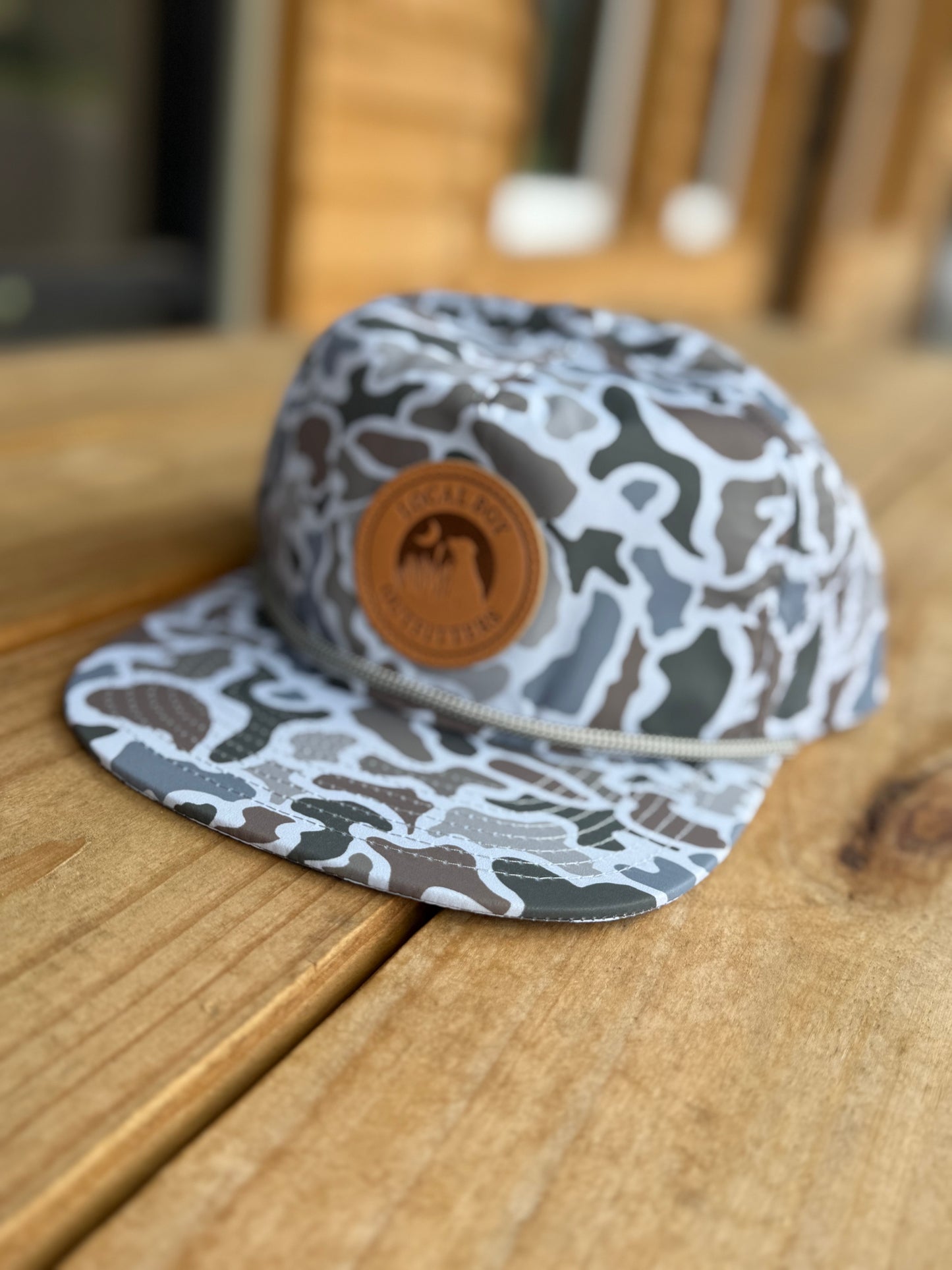 Local Boy Outfitters Perforated Flat Brim Leather Patch Hat