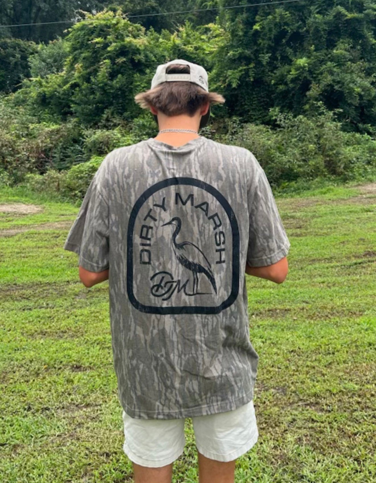 Dirty Marsh Back Shore Logo | Washed Out Mossy Oak Bottomland