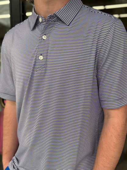 Cutter & Buck Forge Eco Double Stripe Recycled Mens Polo: College Purple/White