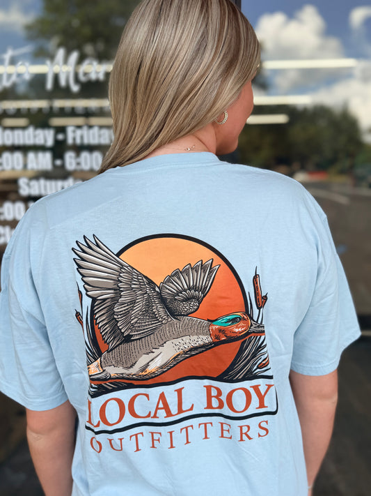 Local Boy Teal Tails SS Tee - Chambray