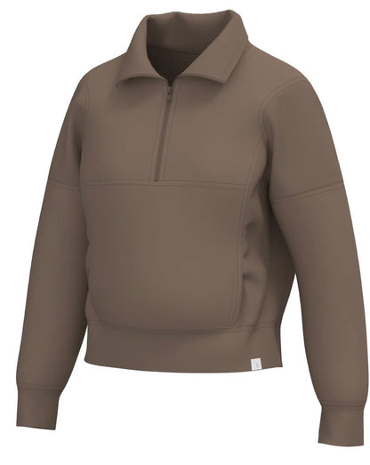 Local Girl Velvet Fleece Quarter-Zip - Cocoa