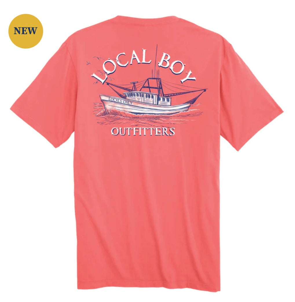 Local Boy The Shrimper SS Tee - Coral