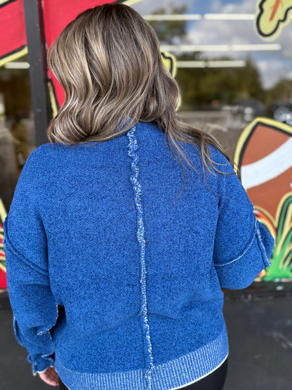 “The Festive Sweater” - Classic Blue