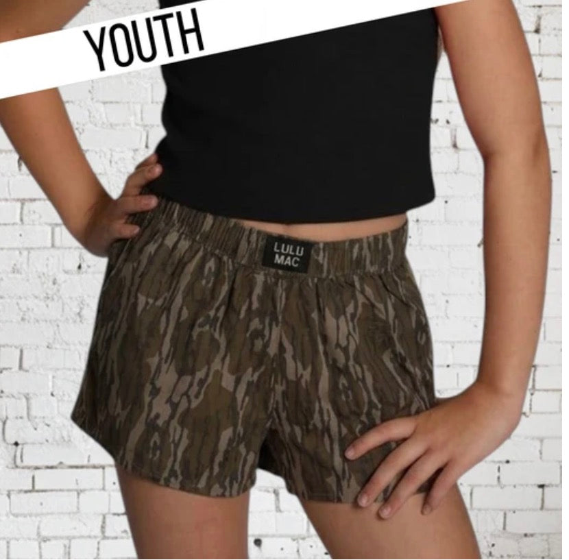 LULU MAC YOUTH MOSSY OAK BOTTOMLAND BOXER SHORT
