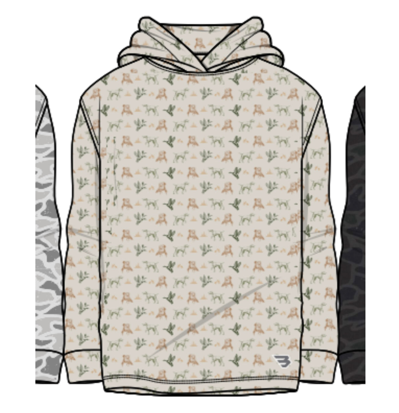 BURLEBO - Youth/Toddler Mallard Duck Dog Camo Performance Hoodie
