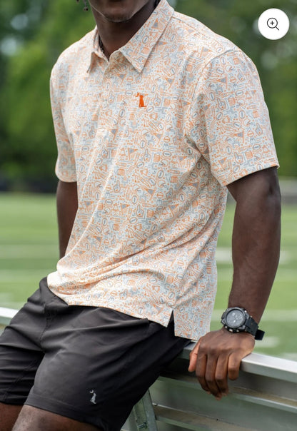 Local Boy Dirty Myrtle Polo - Collegiate Game Day - Big Orange/Gray