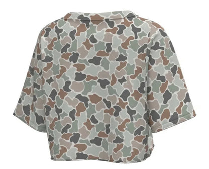 Youth Local Girl Boxy Crop SS Tee-  Forest Camo Flora