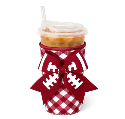 Swig Gameday Gingham Crimson Iced Cup Coolie (Medium)