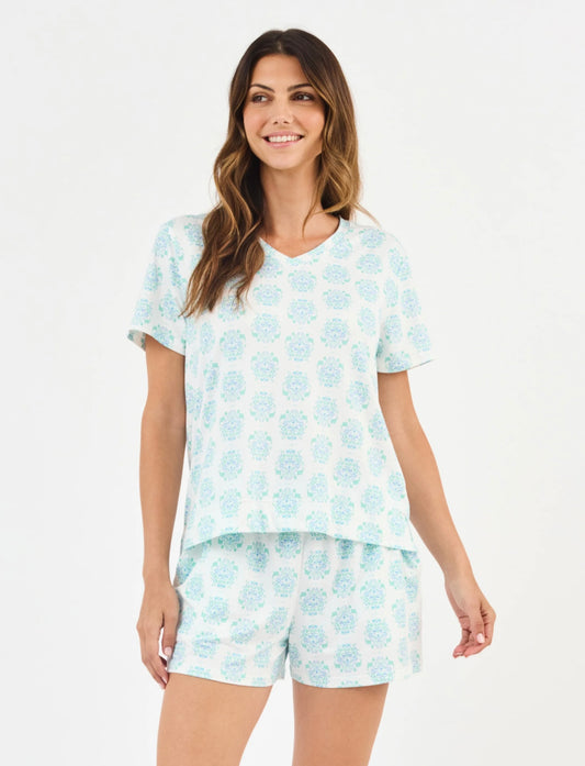 Mary Square Short Set Alli Meadow Dreams- Blue