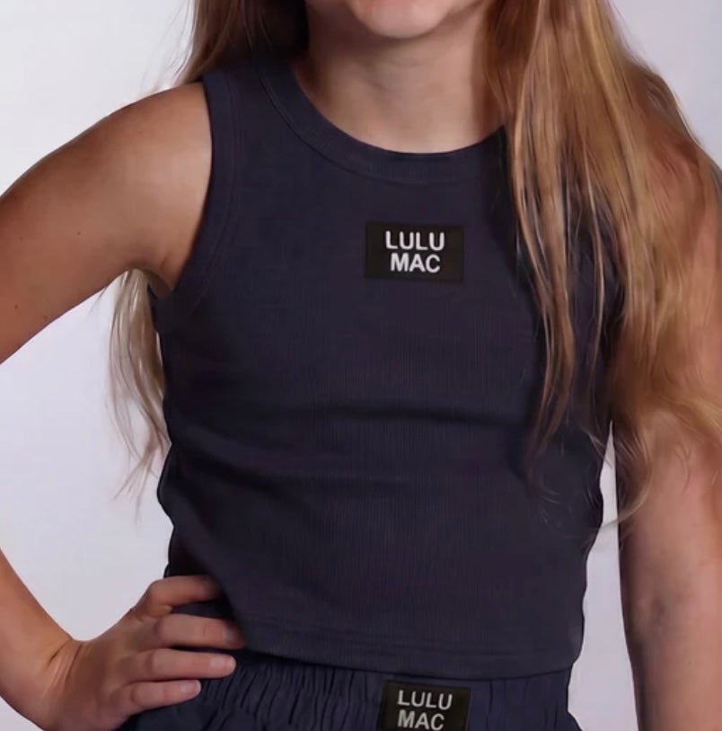 Youth Lulu Mac Navy Solid Tank