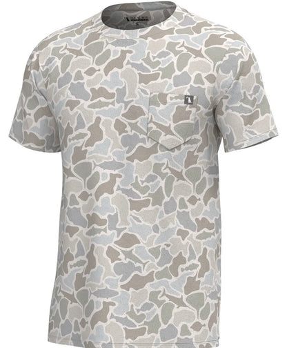 Local Boy S/S Heather Blend Crew - Saltwater Camo