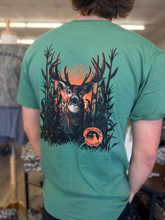 Local Boy Buck Maize SS Tee - Lt Green