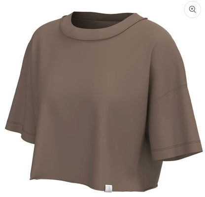 Local Girl Boxy Crop SS Tee - Cocoa