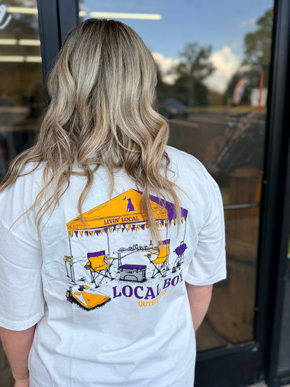 Local Boy Tailgate Scene SS Tee - Yellow/Purple