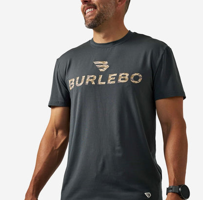 BURLEBO Go To Tee - Flying B Logo - Gun Metal Grey & Gauge Camo
