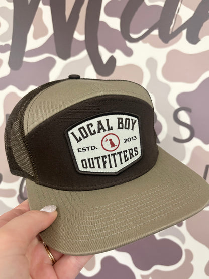 Local Boy Butcher Patch 7 Panel Hat- Light Brown/Brown