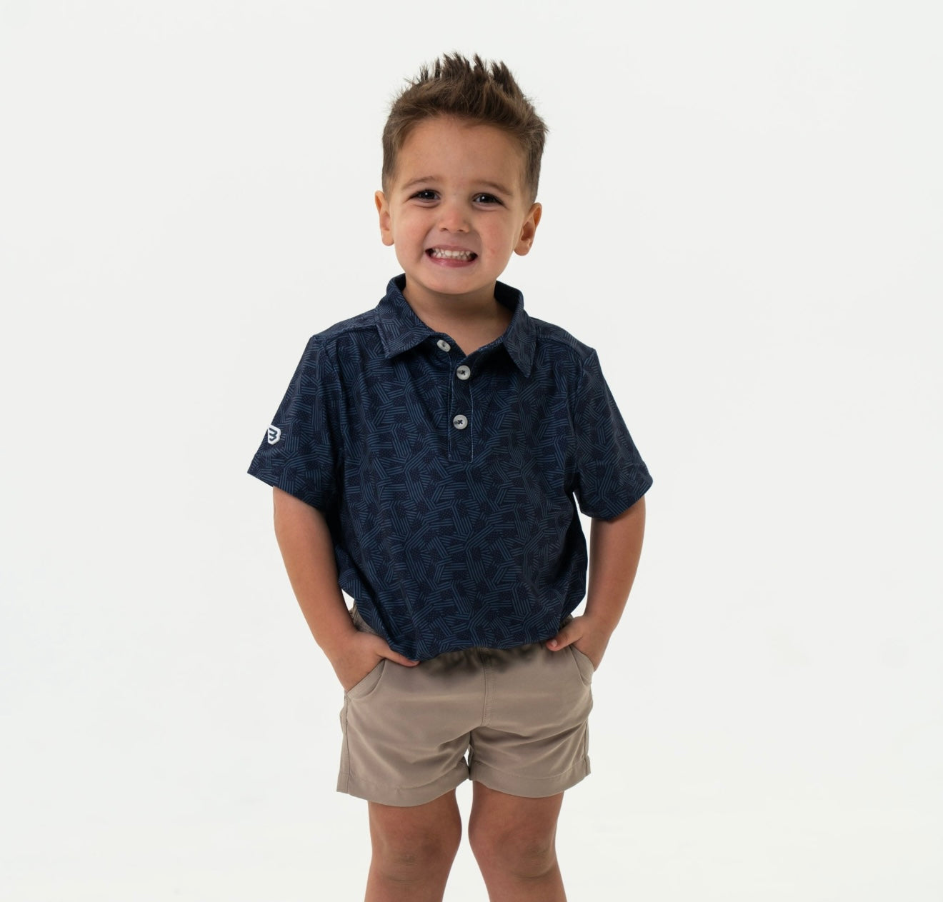 BURLEBO - Youth/Toddler Polo - Navy Stars & Stripes