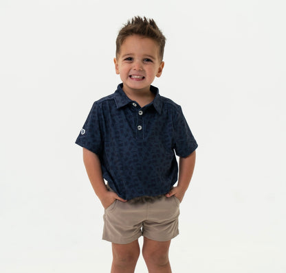 BURLEBO - Youth/Toddler Polo - Navy Stars & Stripes