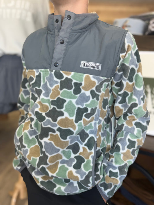 Youth Local Boy Two Tone Quarter Snaps - Forest Camo Bluff