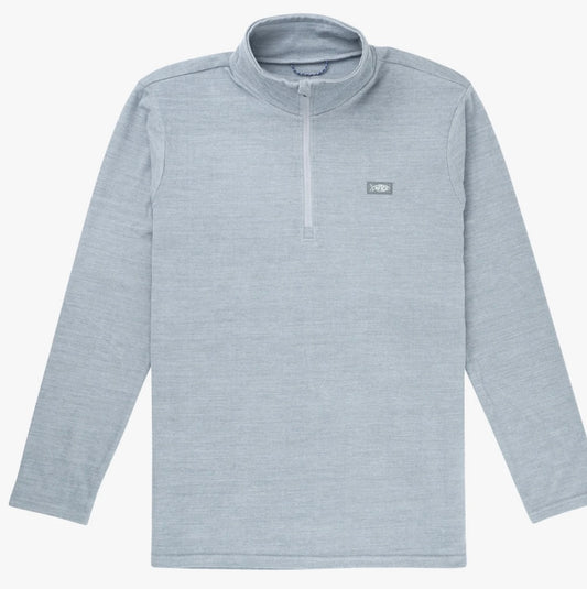 Youth Aftco Coastal Layer 1/4 Zip - Steel Heather