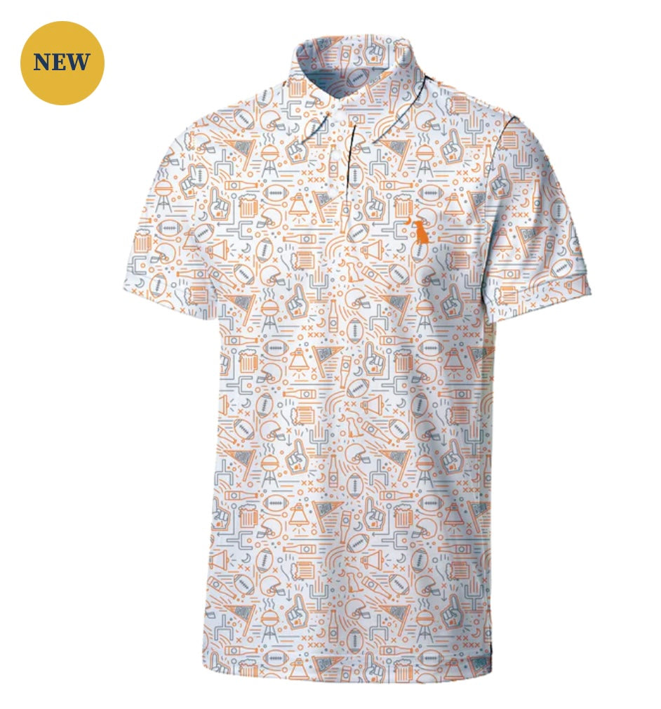 Local Boy Dirty Myrtle Polo - Collegiate Game Day - Big Orange/Gray