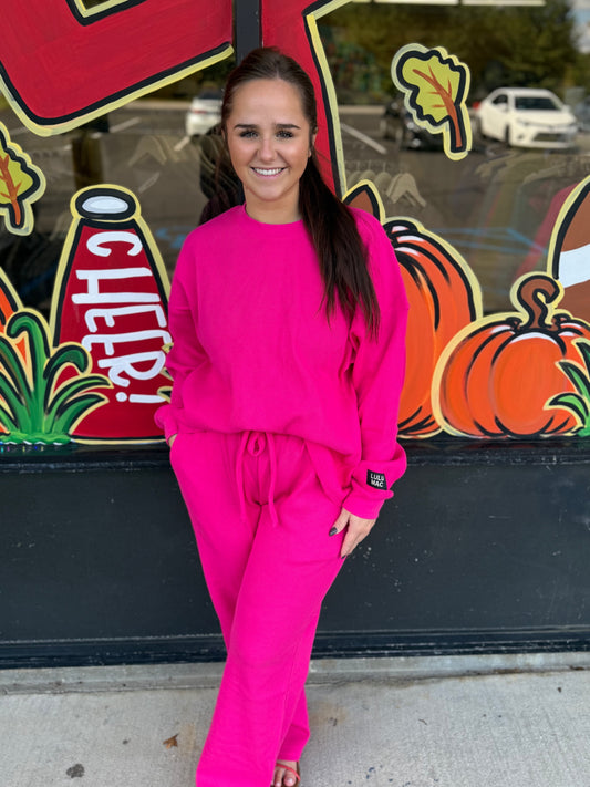 LULU MAC WAFFLE Top: HOT PINK