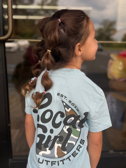 Youth Local Girl Bluff Groovy Moon SS Tee - Chambray