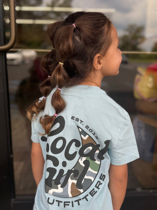 Youth Local Girl Bluff Groovy Moon SS Tee - Chambray