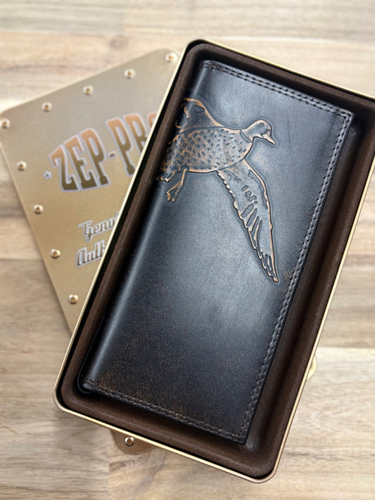 Mallard Burnished Leather Secretary Wallet