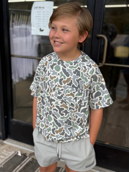 Local Boy Outfitters Youth Heather Blend Crew Neck SS T-shirt - Localflage Bluff