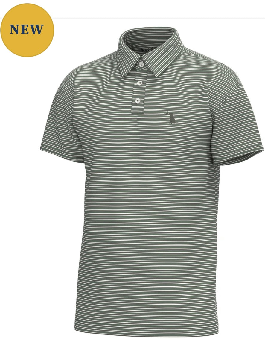 Local Boy Surfside Polo Thyme/Olive/White