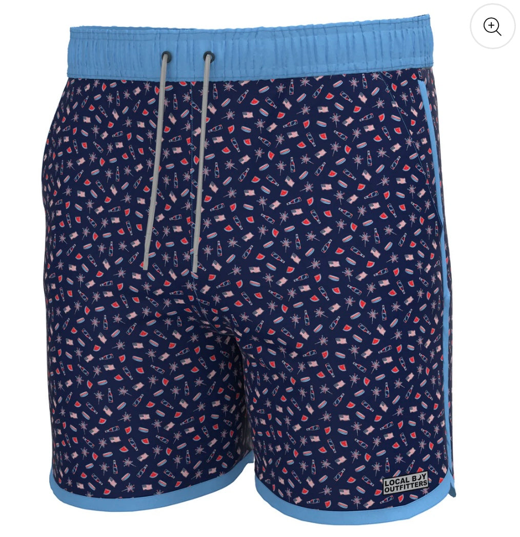 Local Boy Wando Swim Trunks - Land Of The Free