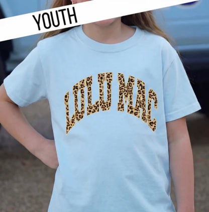 Youth Lulu Mac Leopard Chambray Comfort Colors T-Shirt