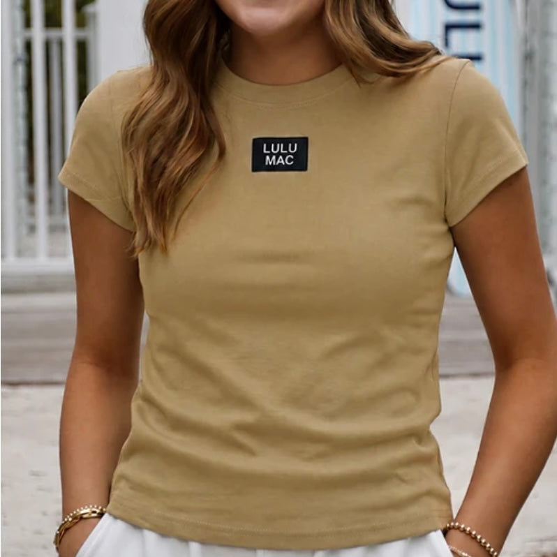 LULU MAC BABY DOLL TOP SS- Dark Taupe