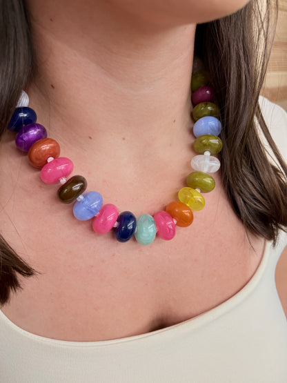 Scarlett Beaded Necklace: Rainbow