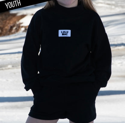 Youth Lulu Mac Longsleeve Terry Cloth Top - Black
