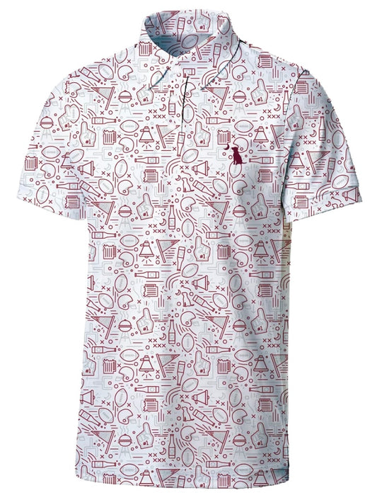 Local Boy Dirty Myrtle Polo - Collegiate Game Day - Maroon/Light Gray
