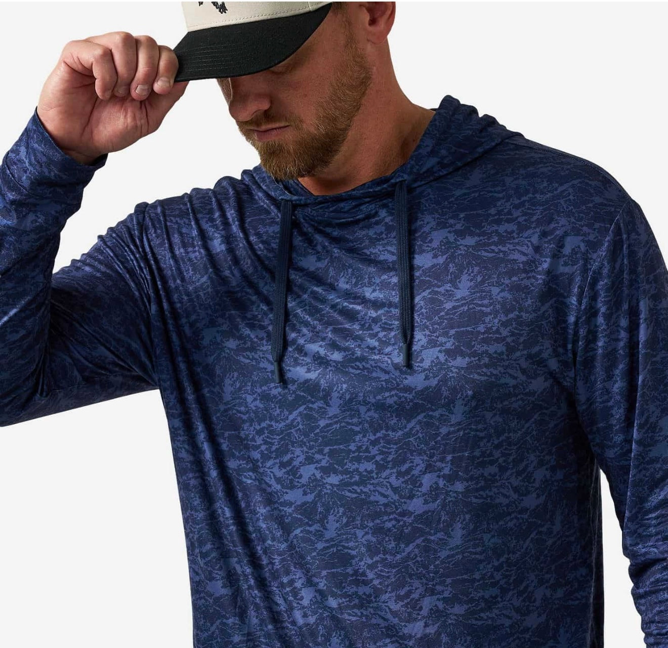 BURLEBO - Performance Hoodie - Navy Marsh Camo