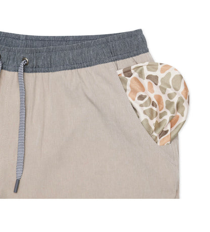 BURLEBO 5.5” Athletic Short - HEATHER KHAKI VENADO CAMO LINER
