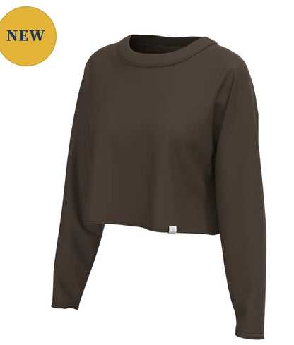 Local Girl Boxy Crop LS Tee - Espresso