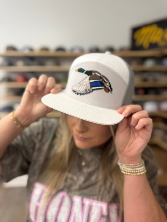 Local Boy Outfitters Mr. Mallard 7 Panel Hat - White/Fog