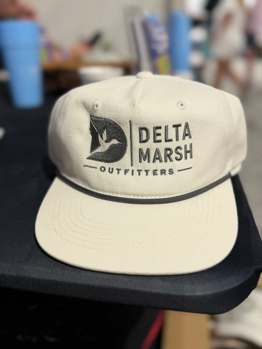 Delta Marsh Flying D  - Lost Hat - White/Grey ROPE