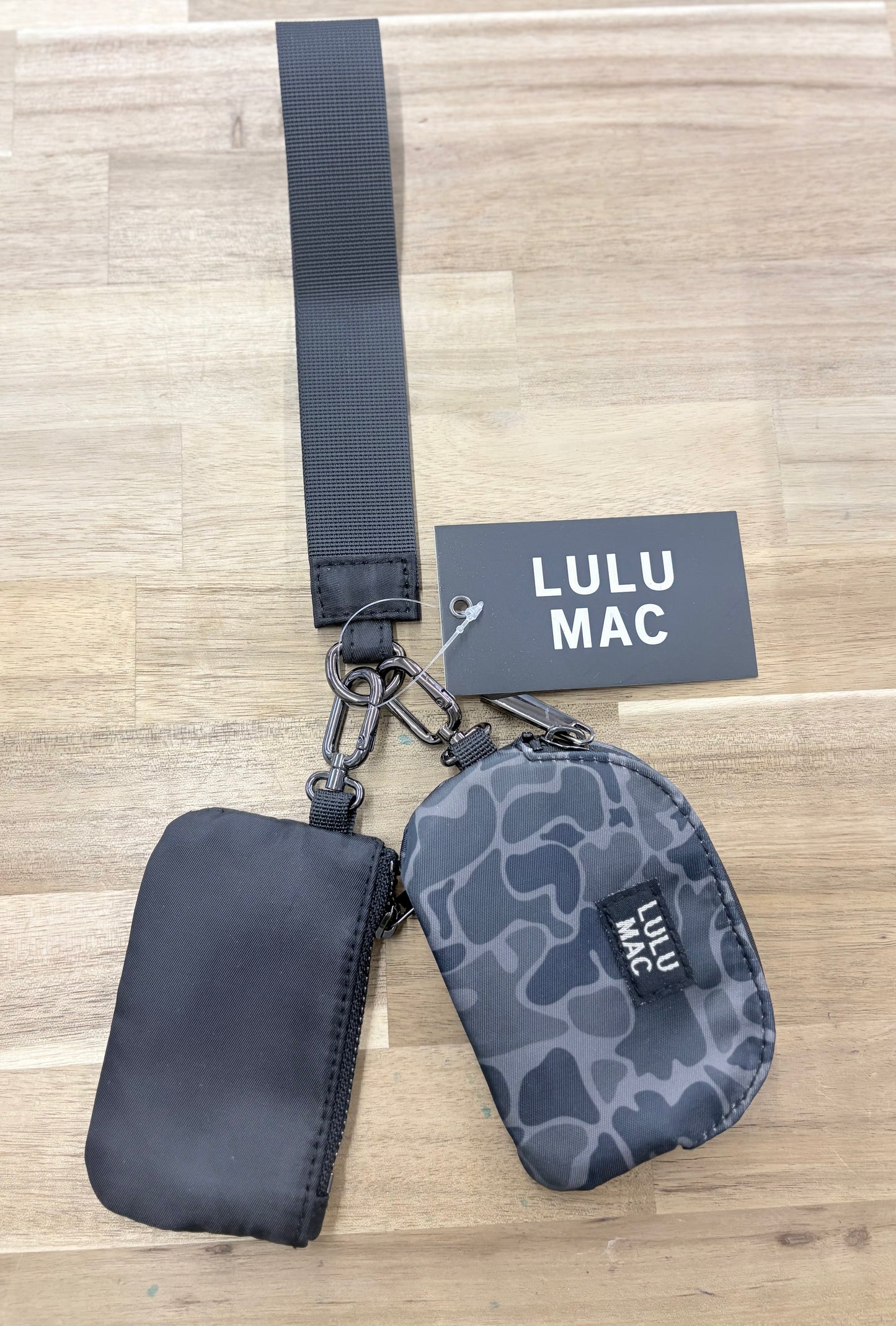 Lulu Mac black Camo/black Lulu Mac Double Pouch Wristlets