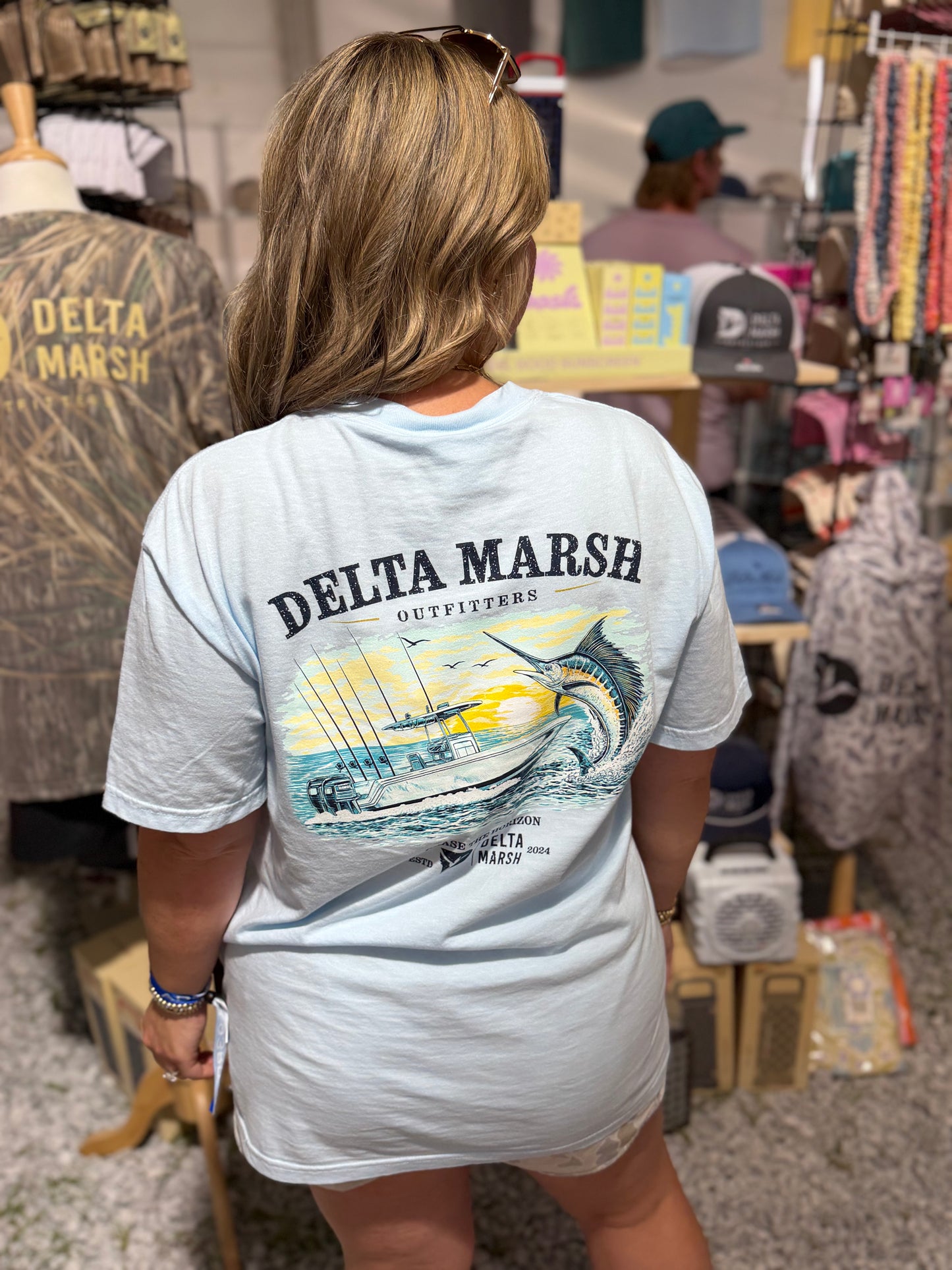 Delta Marsh - Boat Tee - Chambray