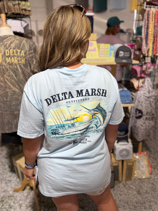 Delta Marsh - Boat Tee - Chambray
