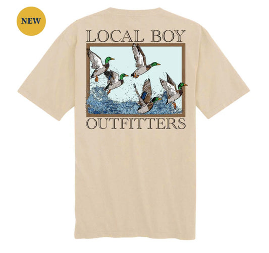 Local Boy Mallard Flock SS Tee - Latte