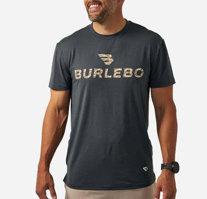 BURLEBO Go To Tee - Flying B Logo - Gun Metal Grey & Gauge Camo