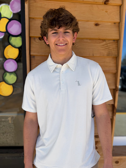 Local Boy Outfitters - Palms Polo - Light Gray/White