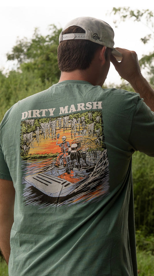 Dirty Marsh Skelly On Da Bayou - Light Green