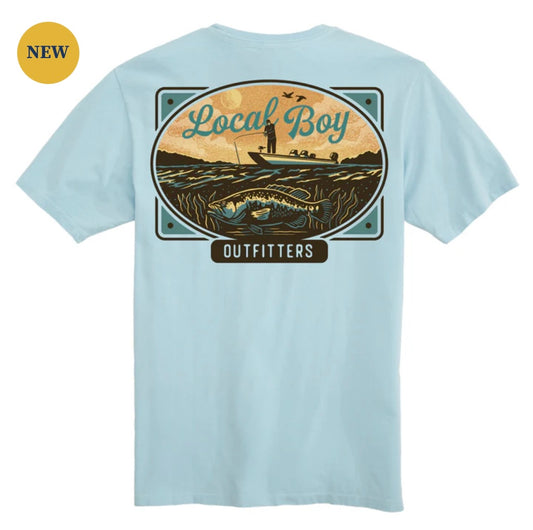 Local Boy Jon Boat SS Tee - Chambray